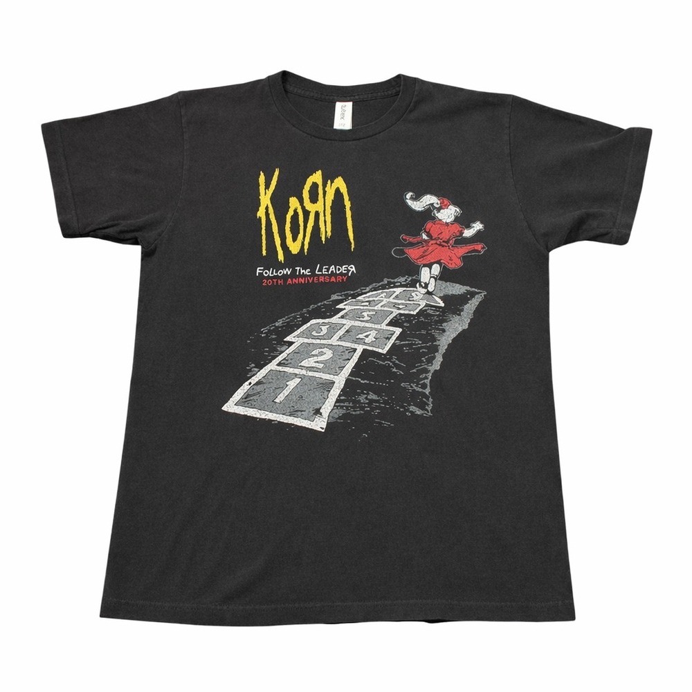 Korn Follow The Leader 20th Anniversary Graphic T-Shirt Black Mens Medium